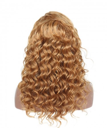 Loose Wave Honey Blond Color #27 360 Lace Frontal Wig Pre Plucked With ...
