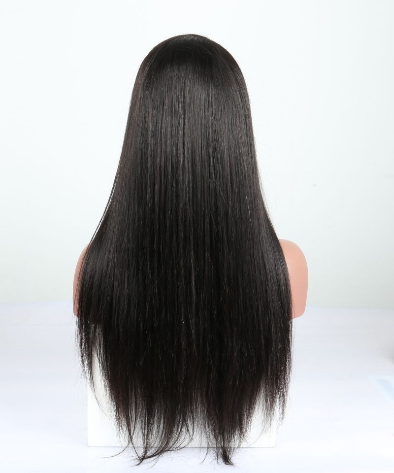 Silky Straight Full Lace Human Hair Wig Glue Needed 120 Density Wigs 
