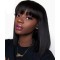 Msbuy Straight 13x4 flash sale Lace Frontal Wig With Bangs Pre Plucked With Baby Hair 150% Lace Bob Human Hair Wigs For Black Women 