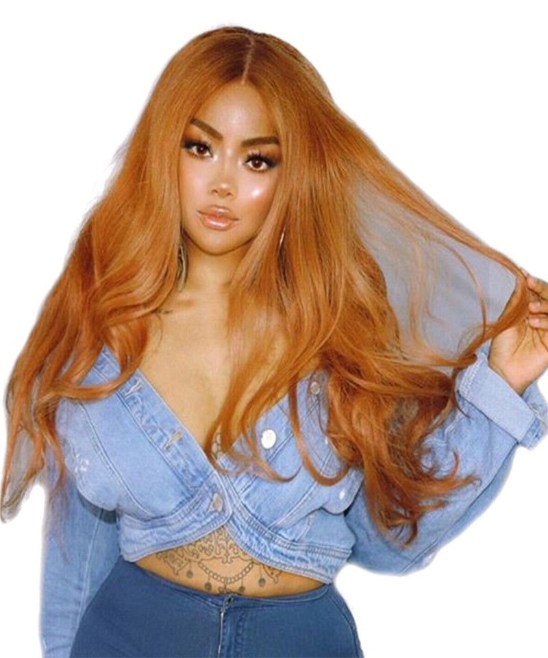 Honey Blonde Straight Lace Front Human Hair Wigs 250 Density